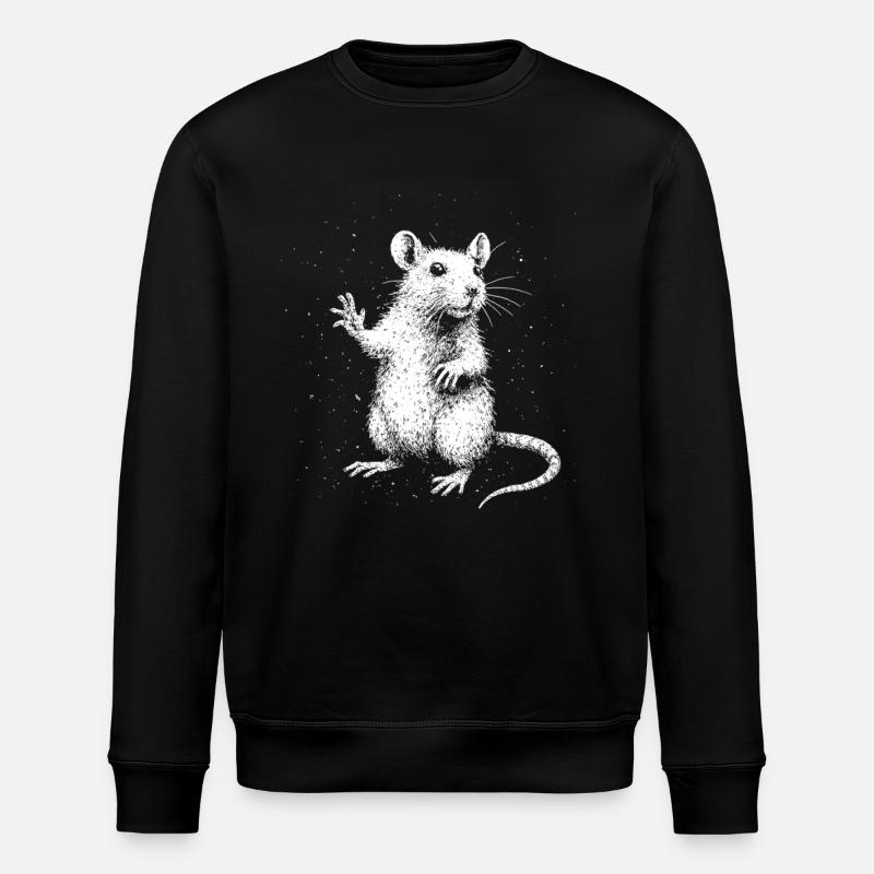 Freche Ratte mit Stil - Stanley/Stella Unisex Bio-Sweatshirt ROLLER - Schwarz