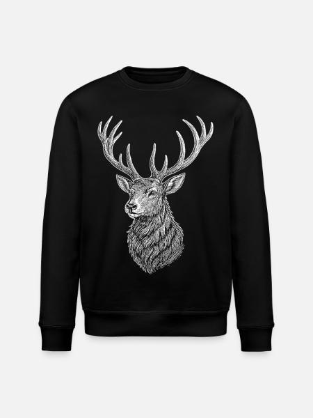 Deer - Stanley/Stella ROLLER Unisex Organic Sweatshirt - black