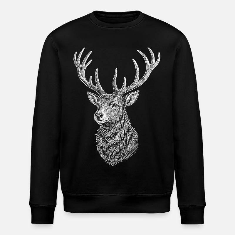 Deer - Stanley/Stella ROLLER Unisex Organic Sweatshirt - black