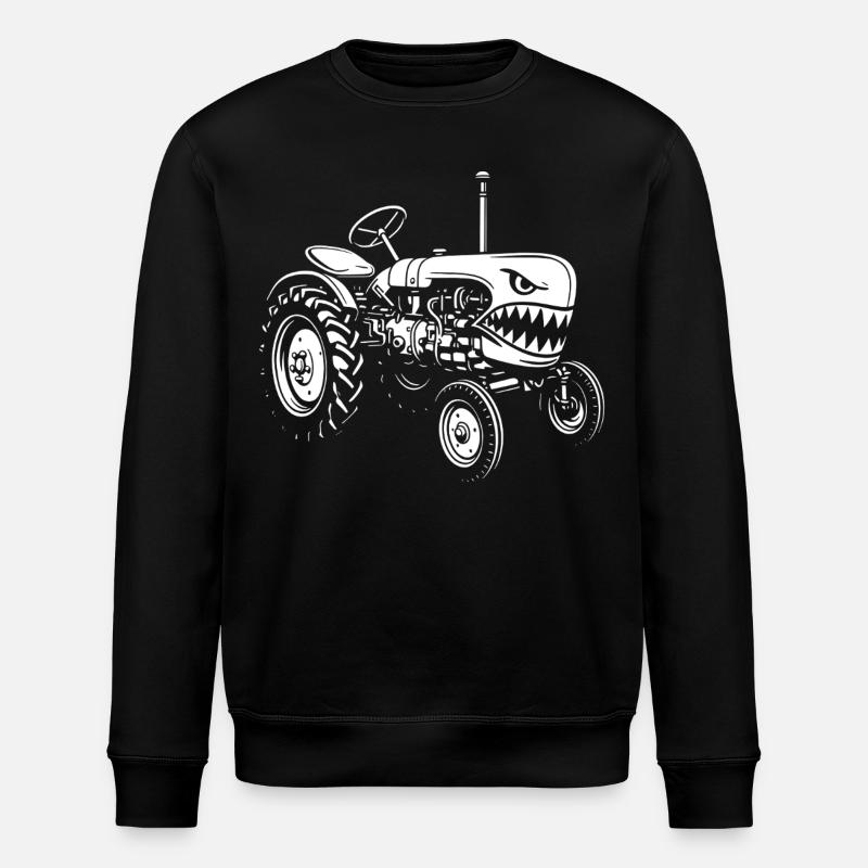 Shark Tractor Attack - Stanley/Stella ROLLER Unisex Organic Sweatshirt - black