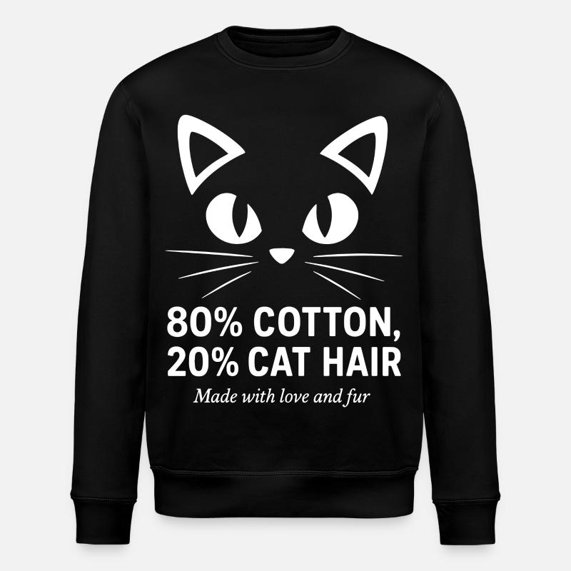 Katzenhaar inklusive - Stanley/Stella Unisex Bio-Sweatshirt ROLLER - Schwarz