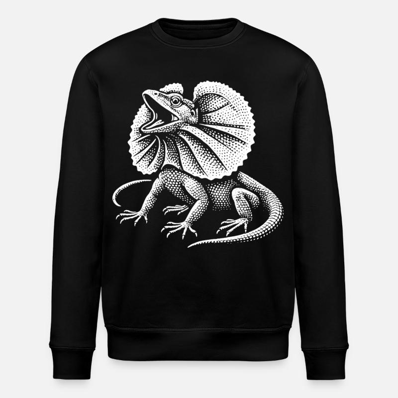 Curled Dragon Lizard - Stanley/Stella ROLLER Unisex Organic Sweatshirt - black