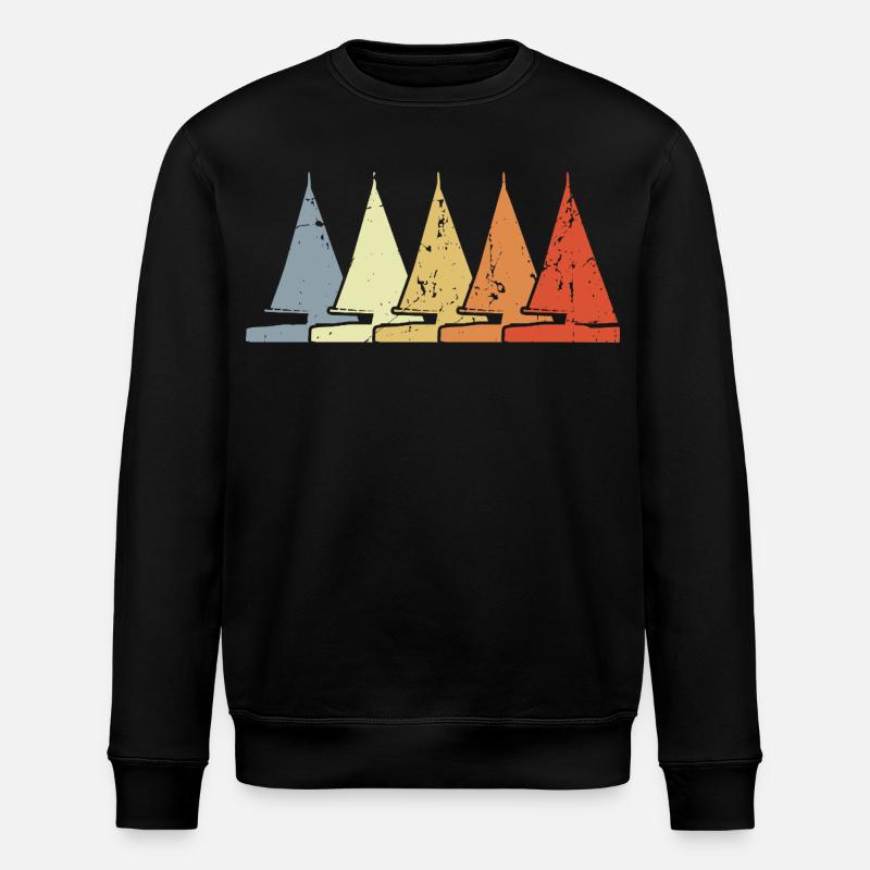 Segelboot Skizze - Stanley/Stella Unisex Bio-Sweatshirt ROLLER - Schwarz