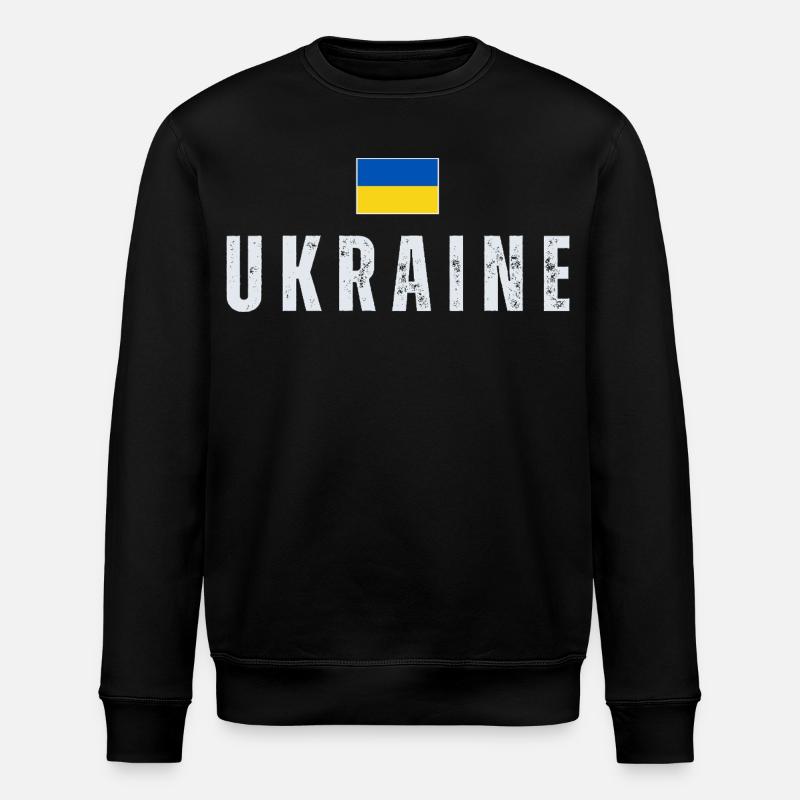 Ukrainian flag, Ukrainian pride - Stanley/Stella ROLLER Unisex Organic Sweatshirt - black