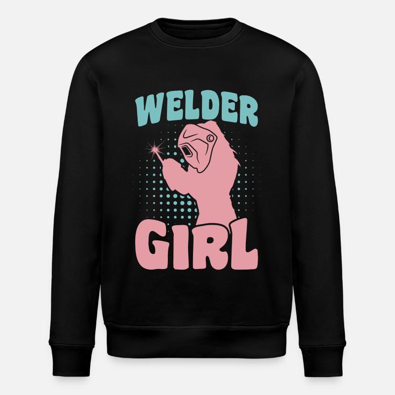 Lustige Schweißerin - Stanley/Stella Unisex Bio-Sweatshirt ROLLER - Schwarz