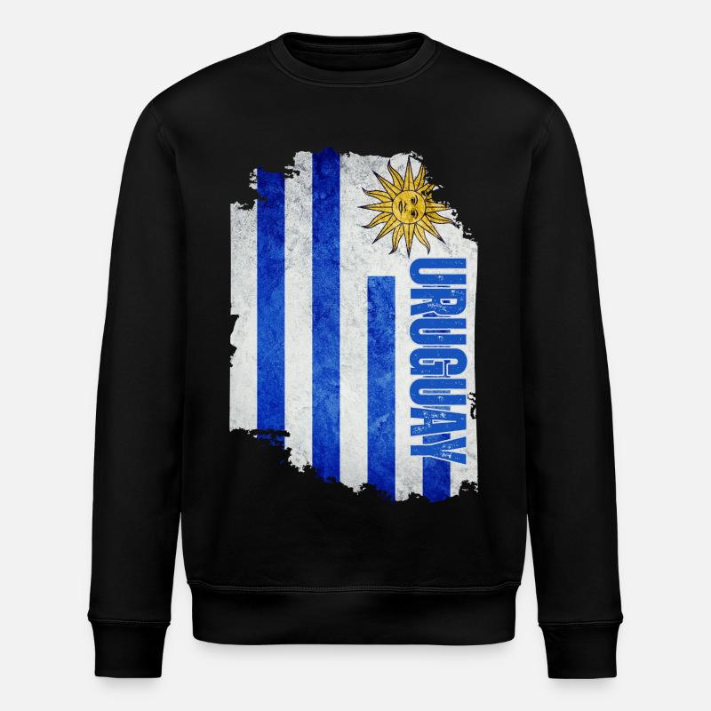 Vertikale Uruguay-Flagge, uruguayischer Stolz - Stanley/Stella Unisex Bio-Sweatshirt ROLLER - Schwarz