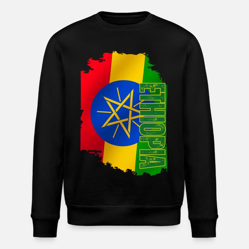 Drapeau de l’Éthiopie vertical, J’aime l’Éthiopie - Sweat bio ROLLER Stanley/Stella Unisexe - noir