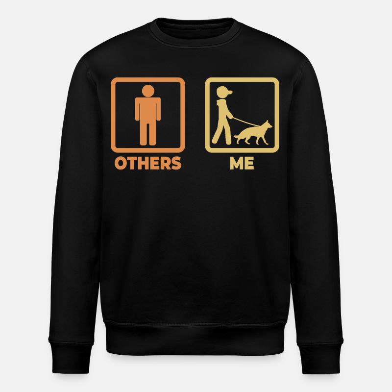 Schäferhund Strichmännchen - Stanley/Stella Unisex Bio-Sweatshirt ROLLER - Schwarz