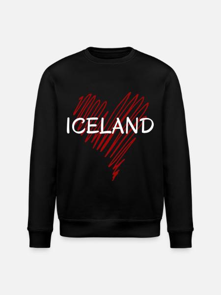 I love Iceland, proud Icelander - Stanley/Stella ROLLER Unisex Organic Sweatshirt - black