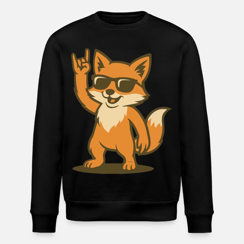 Fox on Fire - Stanley/Stella ROLLER Unisex Organic Sweatshirt - black