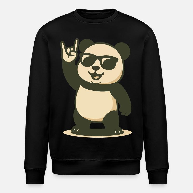 Vibrations de panda rock - Sweat bio ROLLER Stanley/Stella Unisexe - noir