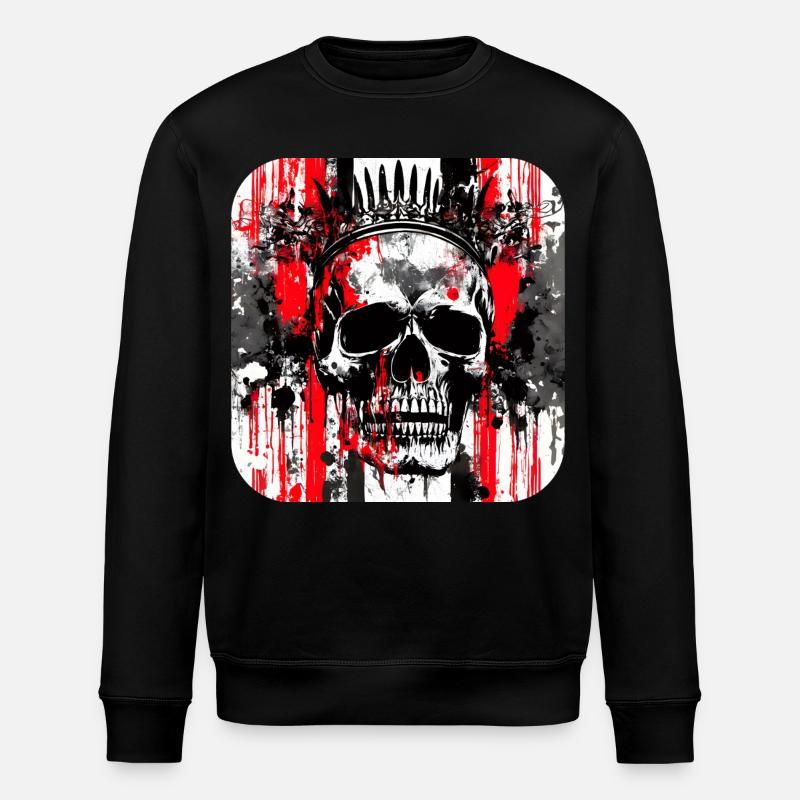 Tête Couronne Graffiti Crâne - Sweat bio ROLLER Stanley/Stella Unisexe - noir