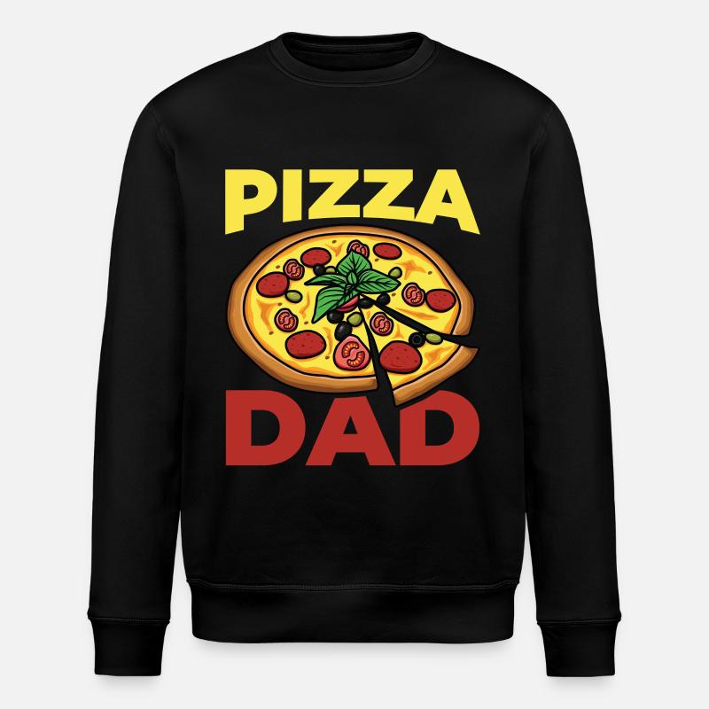 Lustiger Pizza Vater - Stanley/Stella Unisex Bio-Sweatshirt ROLLER - Schwarz