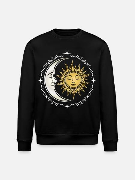 Sun and Moon - Spiritual Symbol - Stanley/Stella ROLLER Unisex Organic Sweatshirt - black