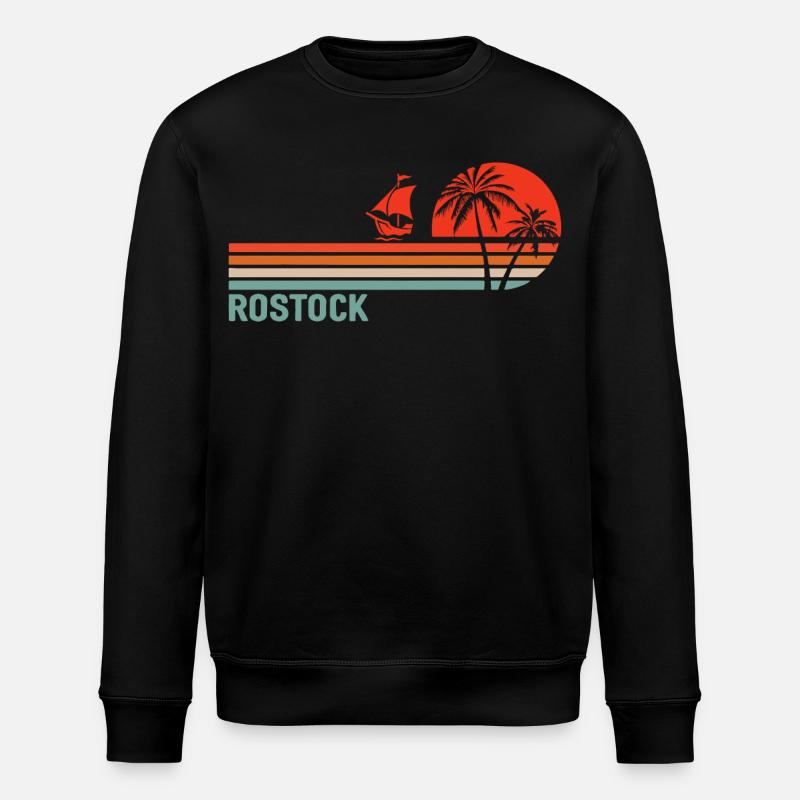 Rostocker Sunset Vibes - Stanley/Stella Unisex Bio-Sweatshirt ROLLER - Schwarz