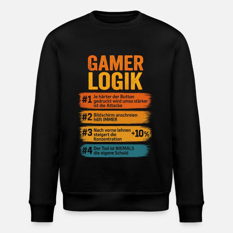 Gamer Logic Computer PC Controller Gamer - Stanley/Stella ROLLER Unisex Organic Sweatshirt - black