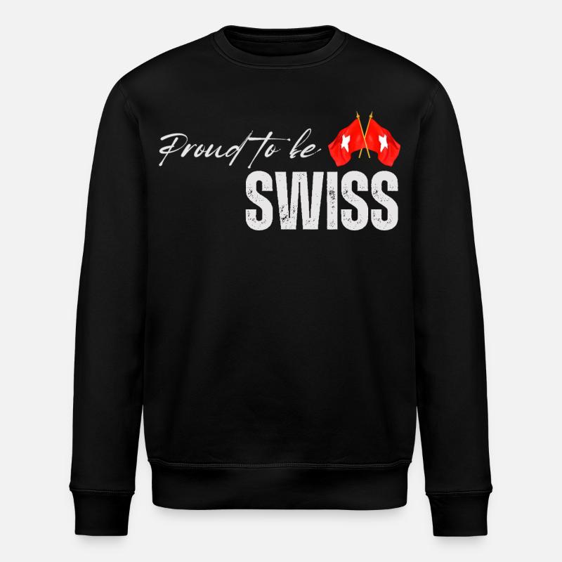Stolzer Schweizer, ich liebe die Schweiz - Stanley/Stella Unisex Bio-Sweatshirt ROLLER - Schwarz