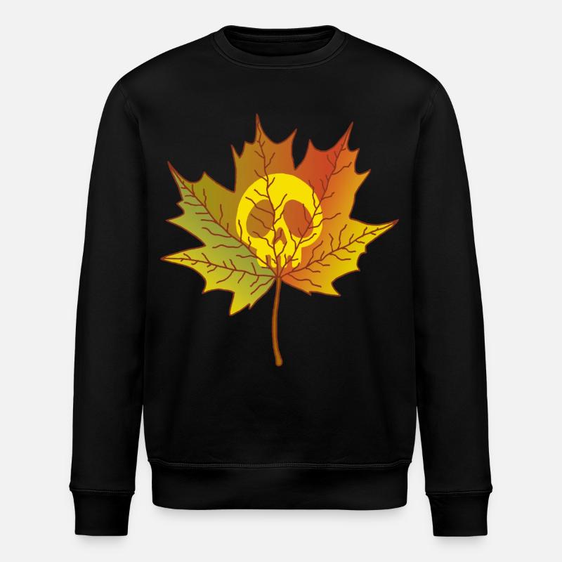 Skull and dead leaf - Stanley/Stella ROLLER Unisex Organic Sweatshirt - black