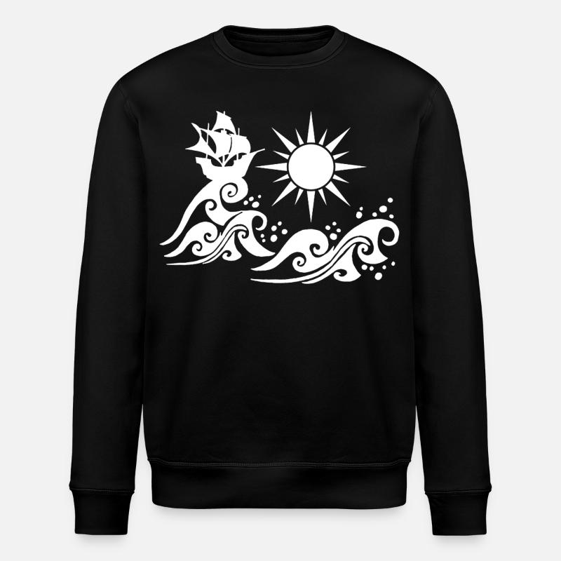 Galion blanc - Sweat bio ROLLER Stanley/Stella Unisexe - noir