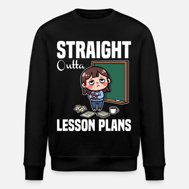 STRAIGHT OUTTA UNTERRICHTSPLÄNE - LEHRER-GESCHENK - Stanley/Stella Unisex Bio-Sweatshirt ROLLER - Schwarz