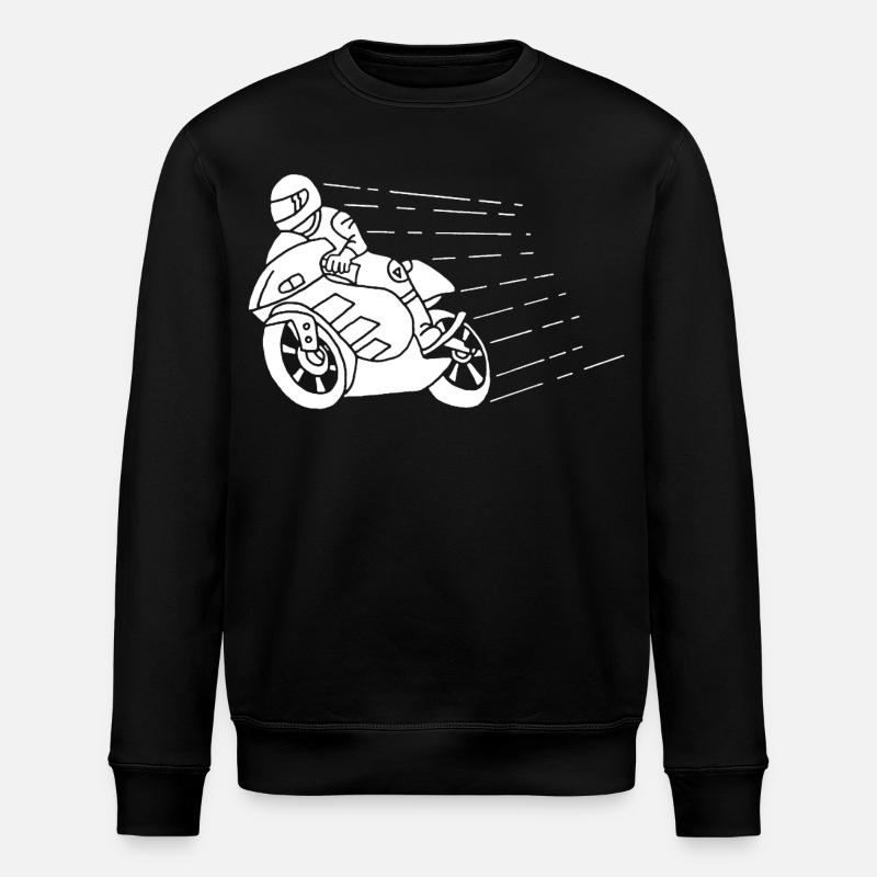 White biker and speed - Stanley/Stella ROLLER Unisex Organic Sweatshirt - black