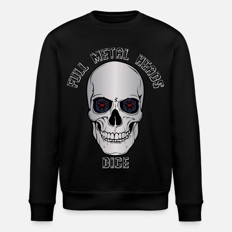 Full Metal Skull Cube Eyes - Stanley/Stella ROLLER Unisex Organic Sweatshirt - black