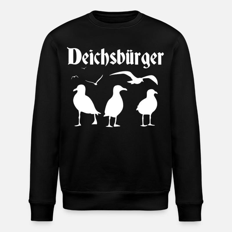 Deichsbürger Seagull Crew - Stanley/Stella ROLLER Unisex Organic Sweatshirt - black