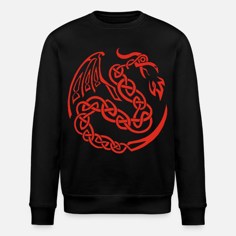 Dragon celte rouge - Sweat bio ROLLER Stanley/Stella Unisexe - noir