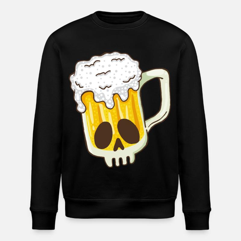 Totenkopf und Bier - Stanley/Stella Unisex Bio-Sweatshirt ROLLER - Schwarz
