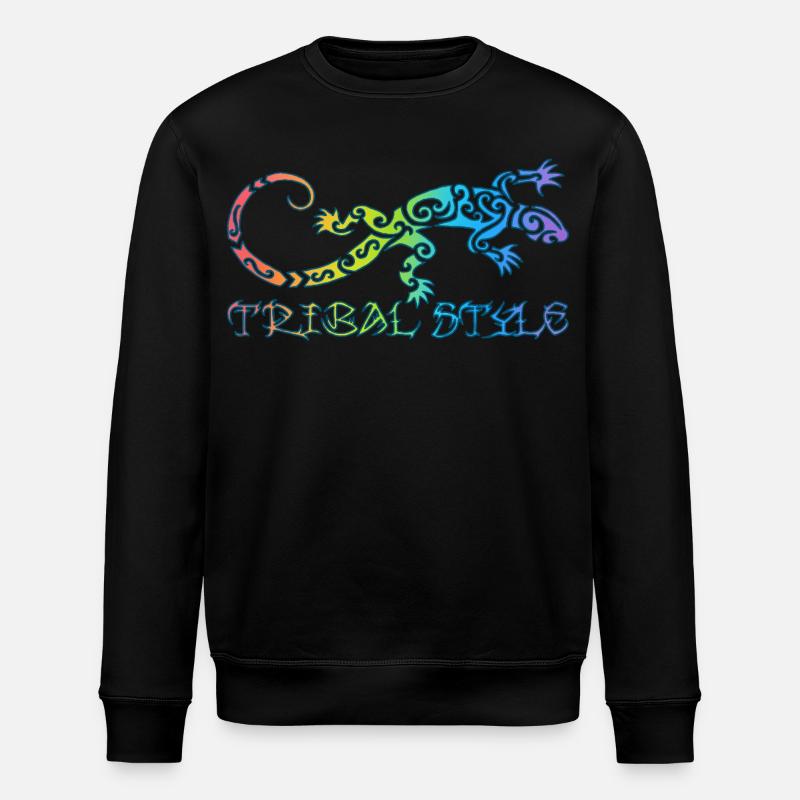 Polynesian rainbow lizard - Stanley/Stella ROLLER Unisex Organic Sweatshirt - black