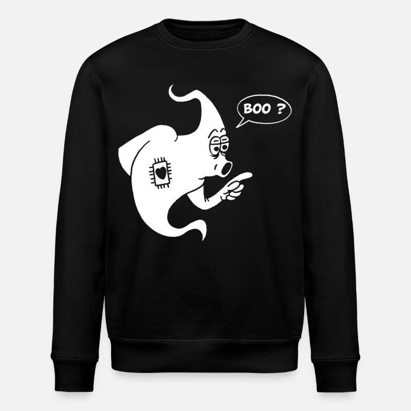 Lustiger weißer Geist - Stanley/Stella Unisex Bio-Sweatshirt ROLLER - Schwarz
