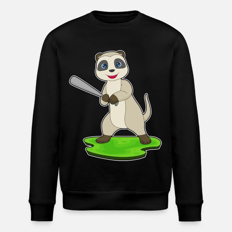 Erdmännchen Baseball Baseballschläger - Stanley/Stella Unisex Bio-Sweatshirt ROLLER - Schwarz