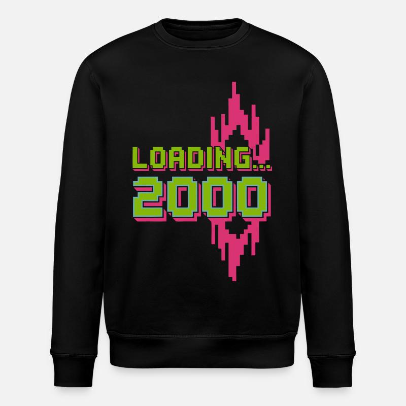 Retro Pixel Loading 2000 Design - Stanley/Stella Unisex Bio-Sweatshirt ROLLER - Schwarz
