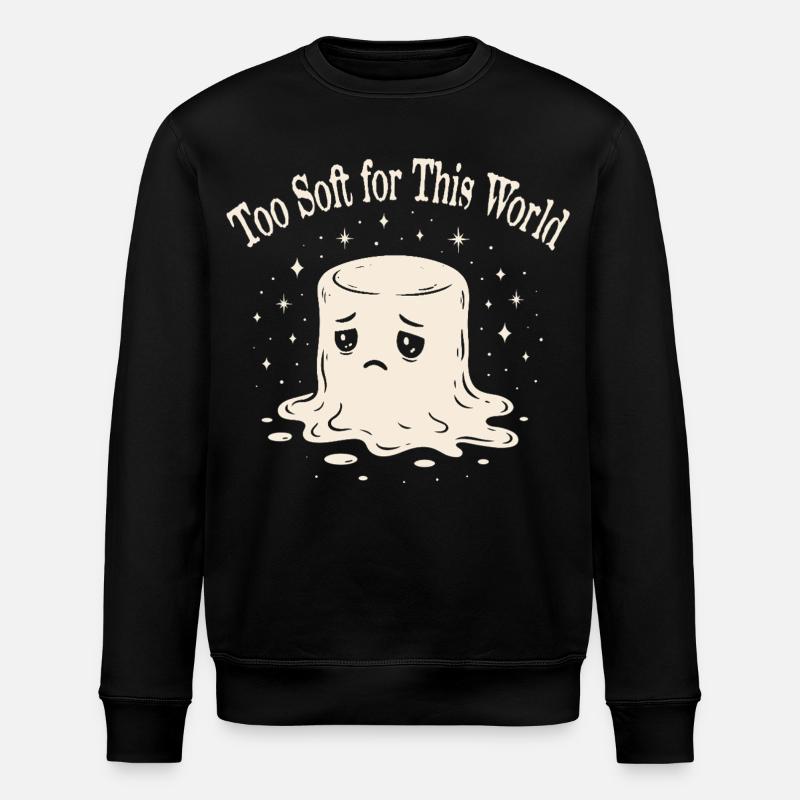 Melancholic Marshmallow - Sensitive & Soft - Stanley/Stella ROLLER Unisex Organic Sweatshirt - black