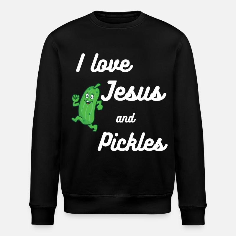Gurken und Jesus Religiös - Stanley/Stella Unisex Bio-Sweatshirt ROLLER - Schwarz