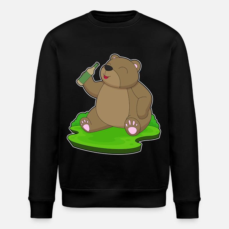 Bear bouteille de bière - Sweat bio ROLLER Stanley/Stella Unisexe - noir
