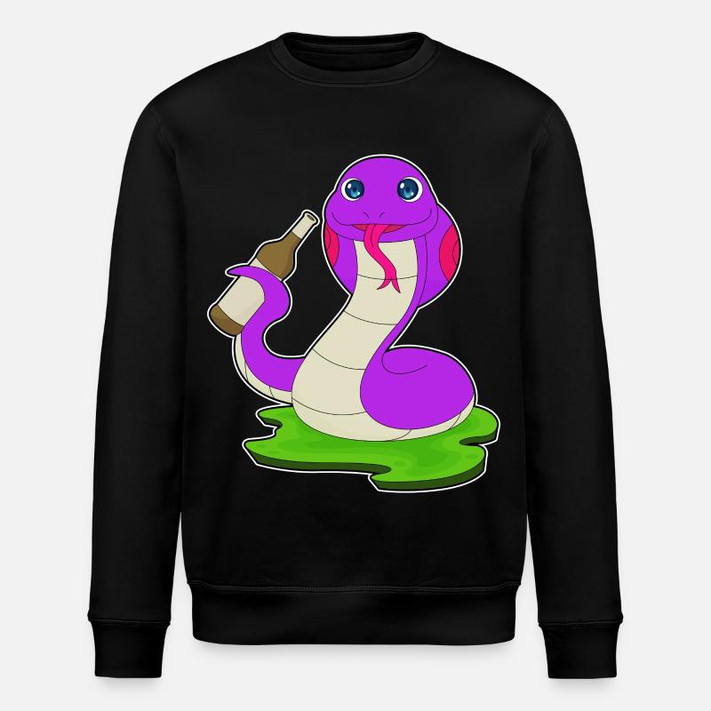 Bouteille de bière Snake - Sweat bio ROLLER Stanley/Stella Unisexe - noir