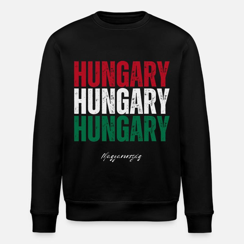 Ungarischer Stolz, ich liebe Ungarn - Stanley/Stella Unisex Bio-Sweatshirt ROLLER - Schwarz