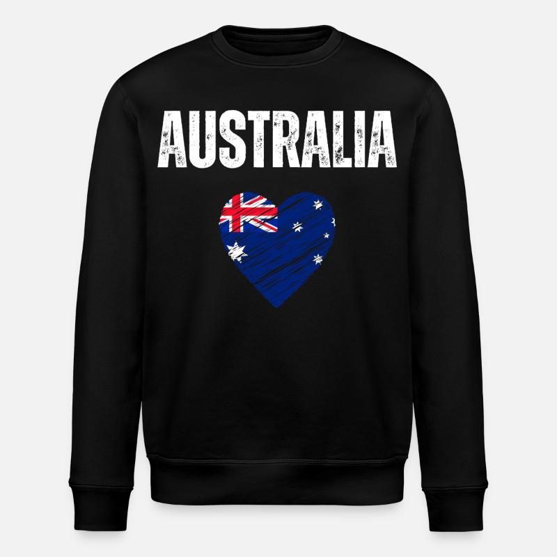 J’aime l’Australie, drapeau de l’Australie - Sweat bio ROLLER Stanley/Stella Unisexe - noir