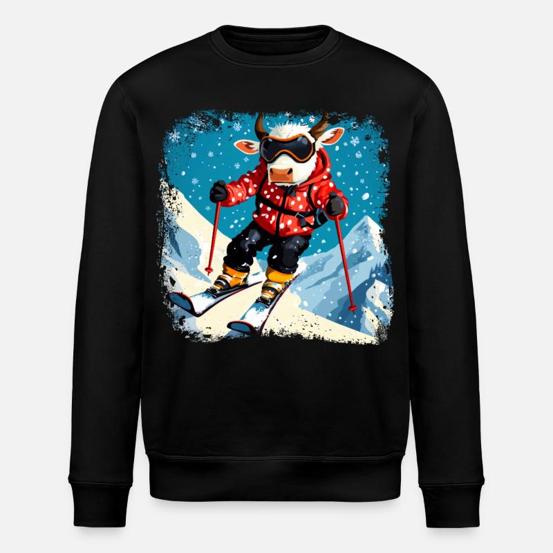 Ski Kühe - Stanley/Stella Unisex Bio-Sweatshirt ROLLER - Schwarz