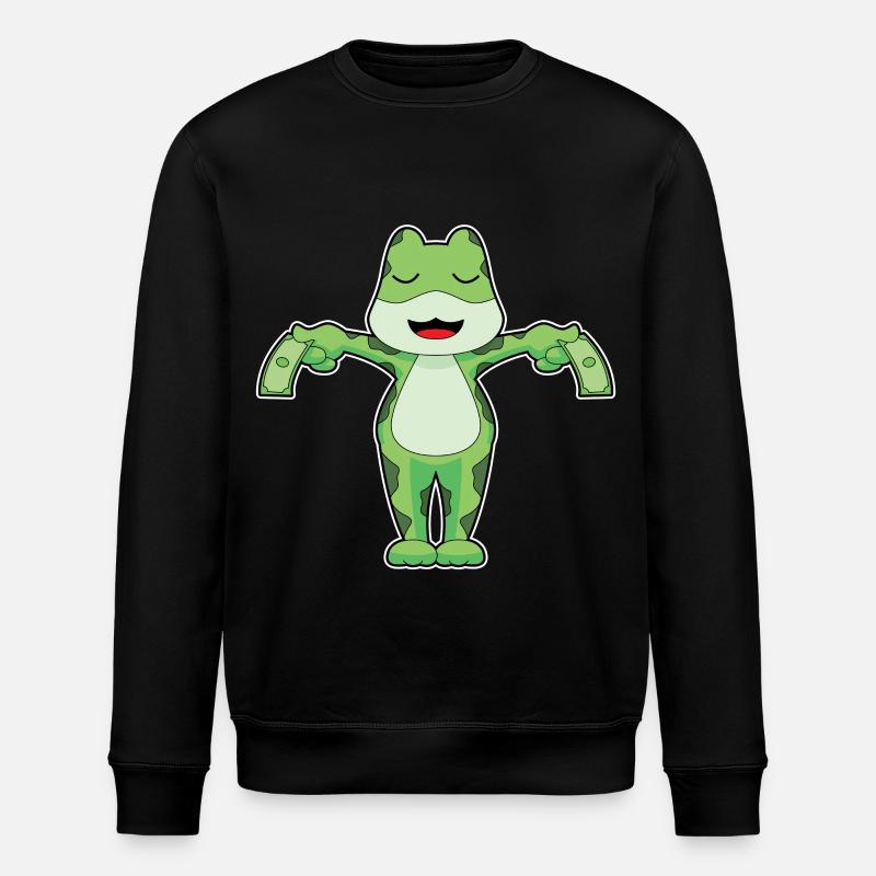Frog Banknote - Stanley/Stella ROLLER Unisex Organic Sweatshirt - black