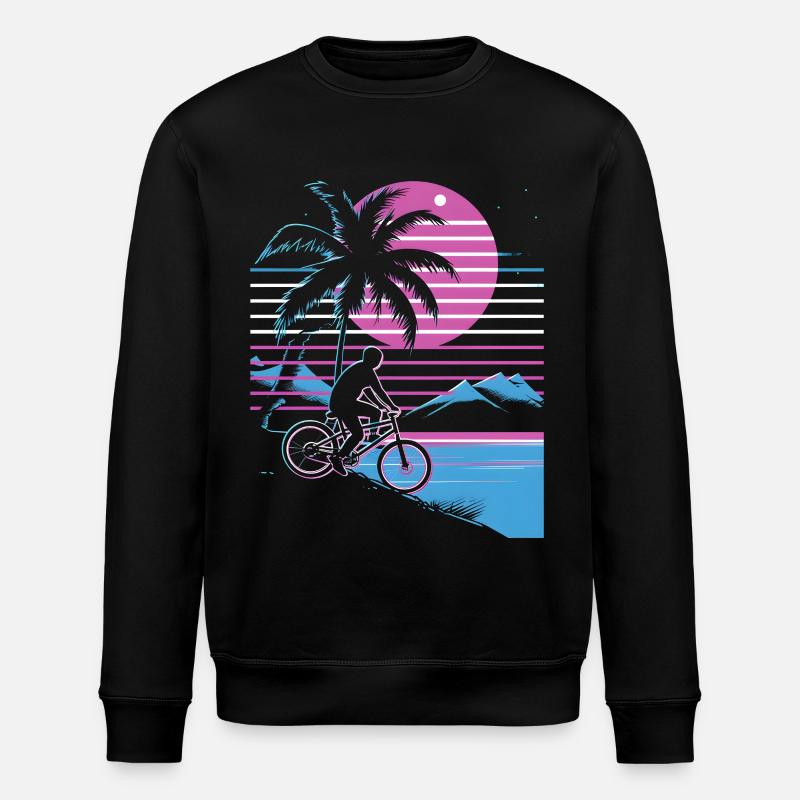 Mountainbiking Synthwave - Stanley/Stella Unisex Bio-Sweatshirt ROLLER - Schwarz
