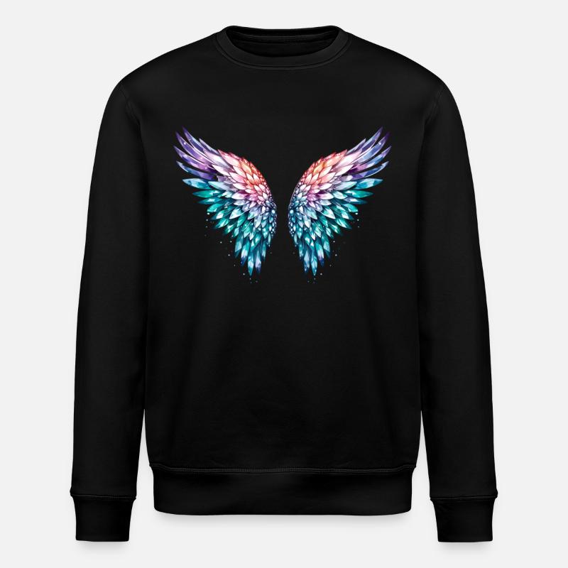 engelsflügel,federn,bunte flügel,graffiti - Stanley/Stella Unisex Bio-Sweatshirt ROLLER - Schwarz