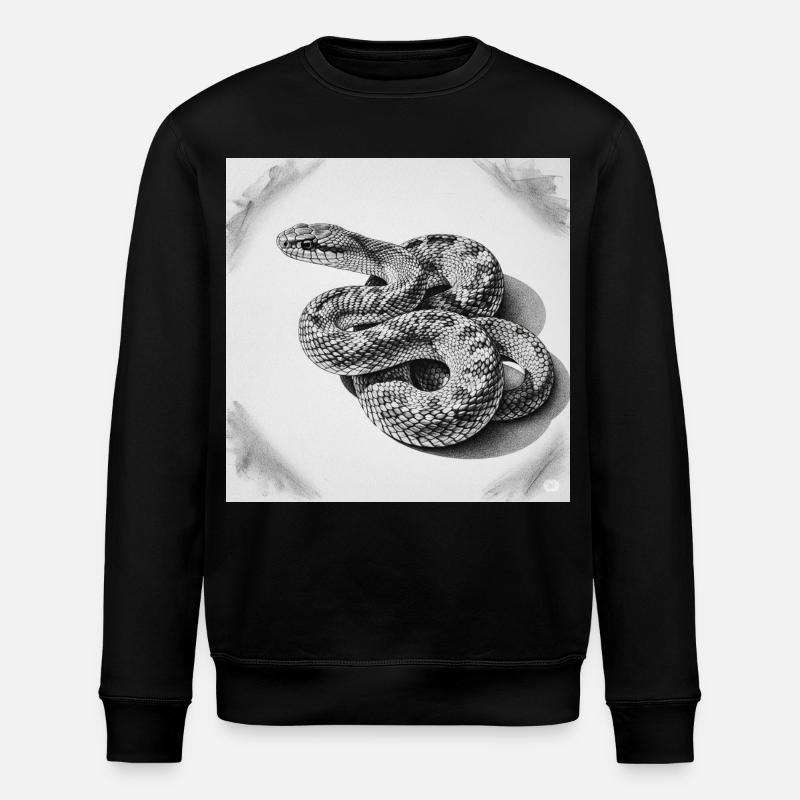 Black and White Scale Snake - Stanley/Stella ROLLER Unisex Organic Sweatshirt - black