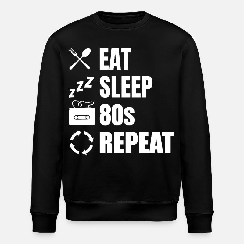 Manger dormir 80s Répéter - Sweat bio ROLLER Stanley/Stella Unisexe - noir