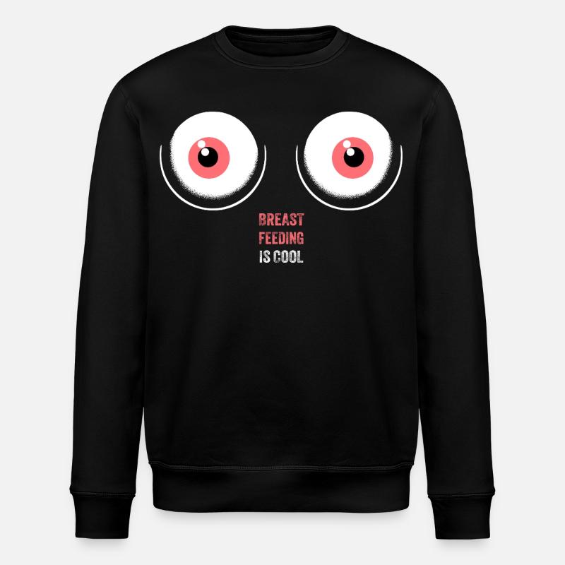Whimsical Breastfeeding Embrace Design - Stanley/Stella ROLLER Unisex Organic Sweatshirt - black