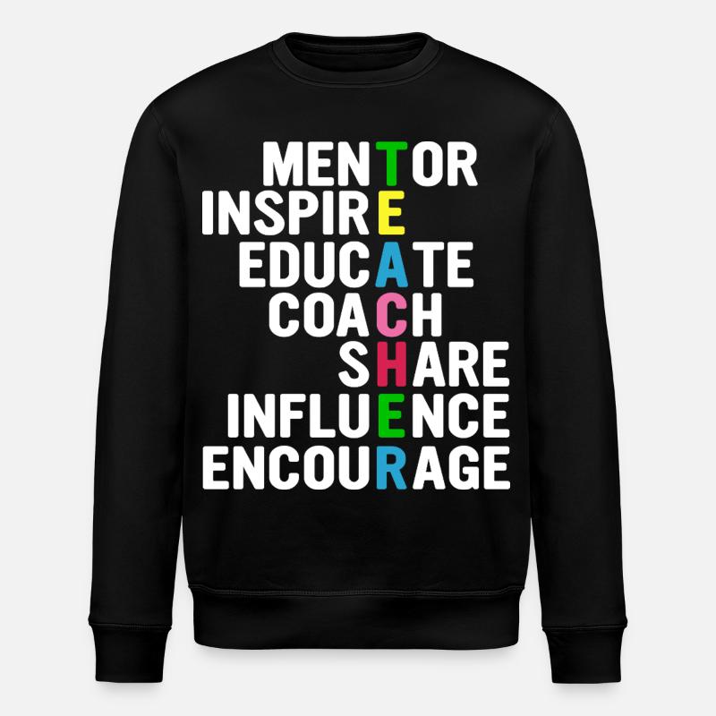 Teacher Acrostichon: Mentor, Inspire,... - Stanley/Stella ROLLER Unisex Organic Sweatshirt - black