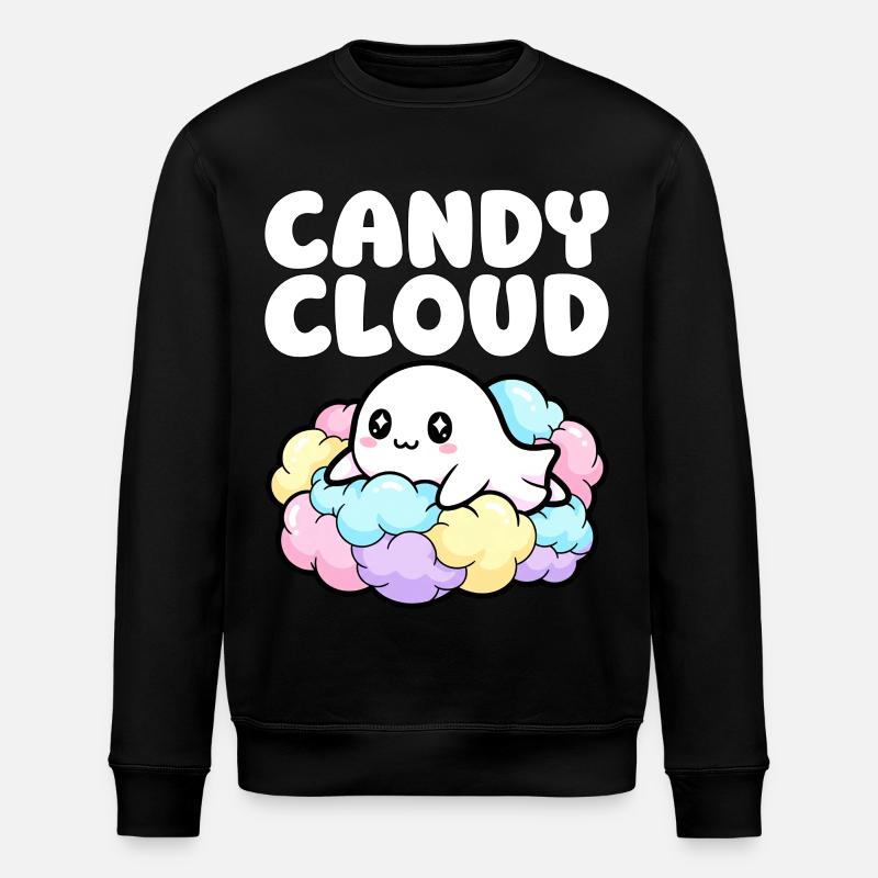 CANDY CLOUD - GHOST HALLOWEEN - Stanley/Stella ROLLER Unisex Organic Sweatshirt - black