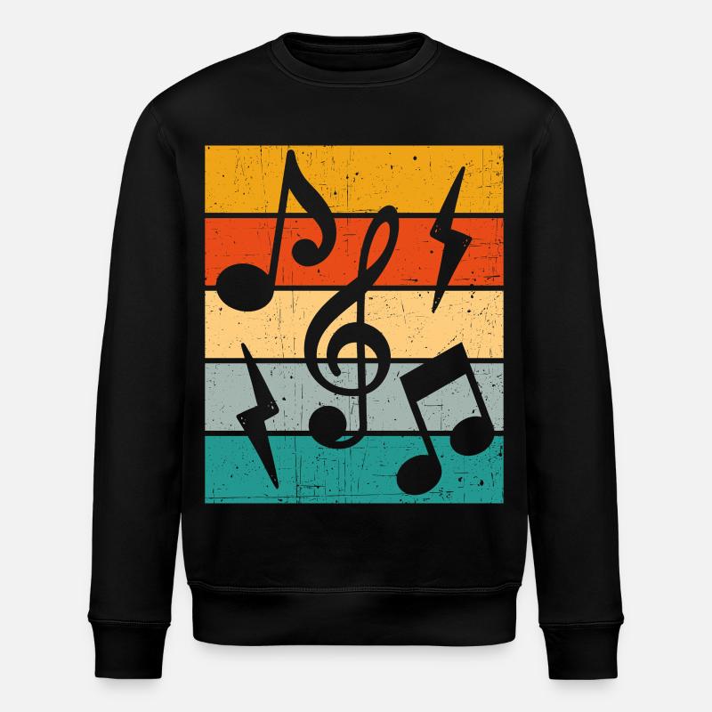 Notes de musique rétro - Sweat bio ROLLER Stanley/Stella Unisexe - noir