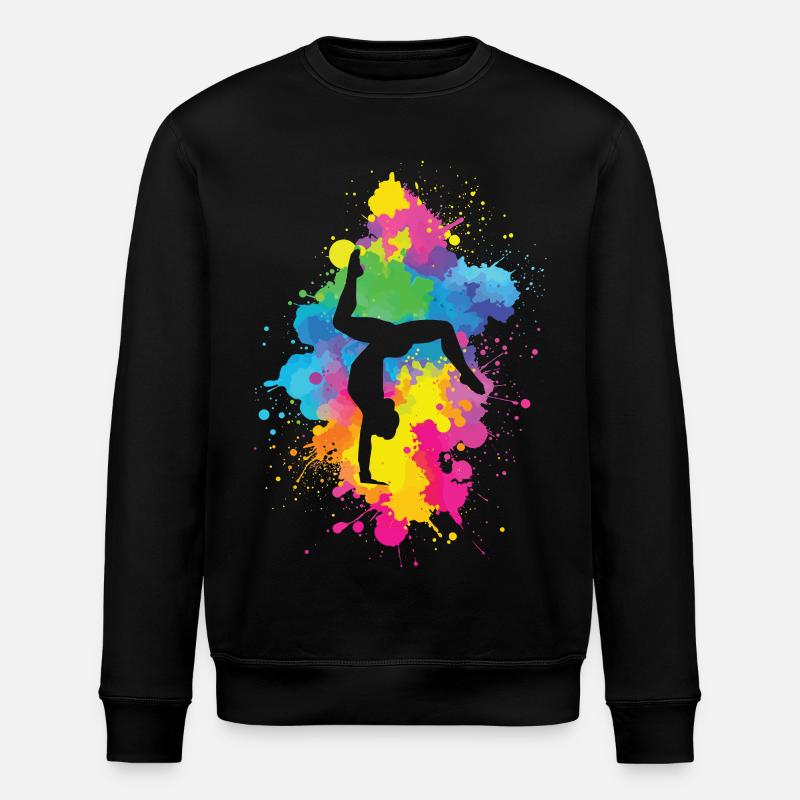 Acrobatics with color explosion - Stanley/Stella ROLLER Unisex Organic Sweatshirt - black